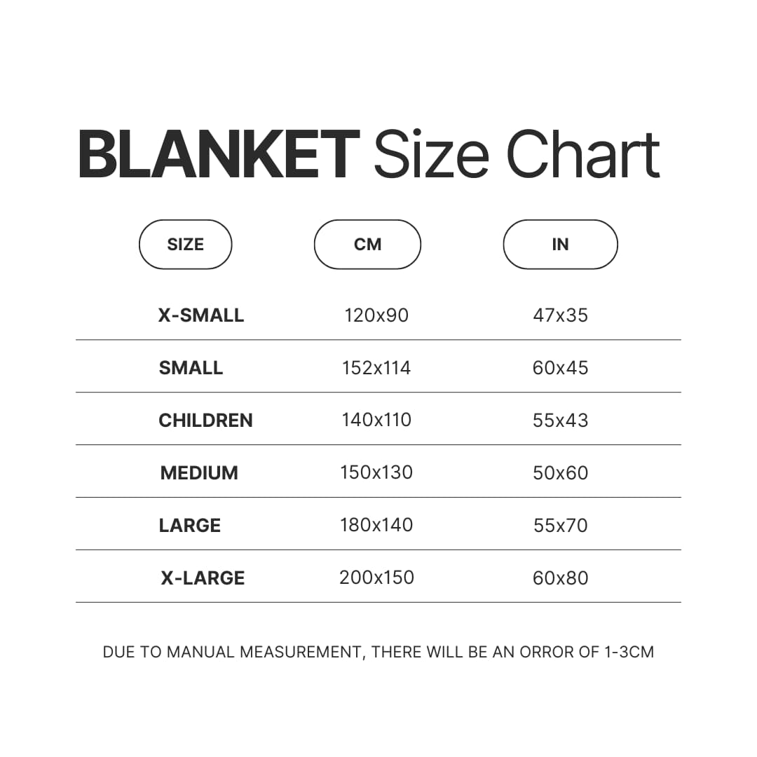 Blanket Size Chart - Monty Python Merch