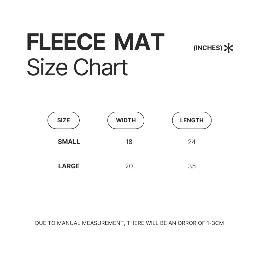 Fleece Mat Size Chart - Monty Python Merch